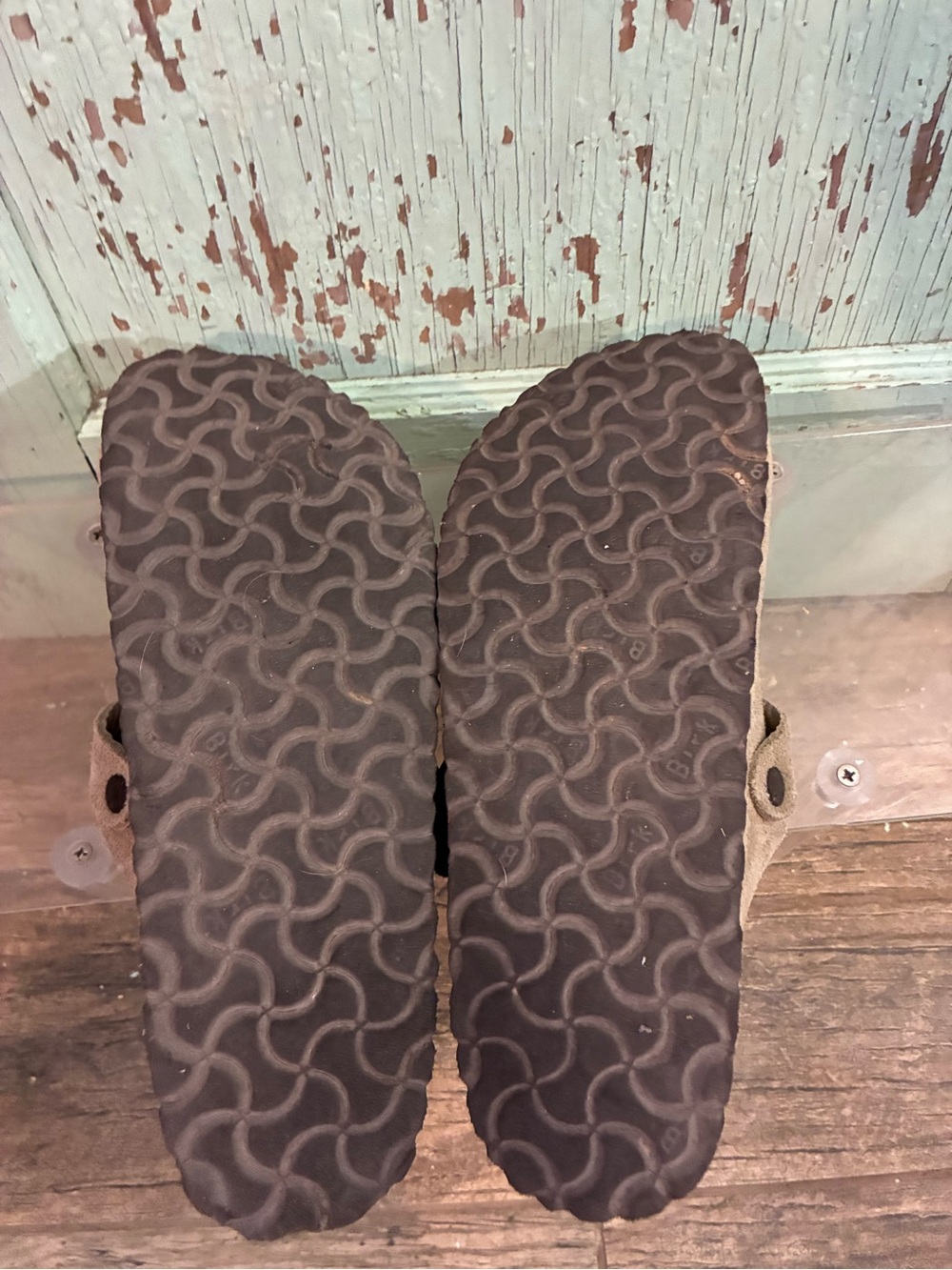 Women’s Birkenstock Taupe Suede Slip-On Clogs with Buckle - Picture 5 of 5
